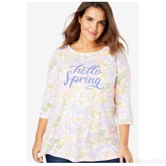 Woman Within Tops - Hello Spring Top Sz 22/24